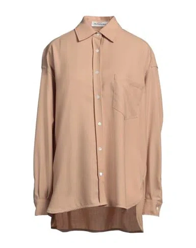 The Frankie Shop Woman Shirt Camel Size Xs/s Polyester, Virgin Wool In Beige