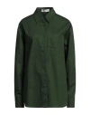 The Frankie Shop Lui Organic Cotton Poplin Shirt In Green