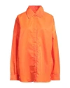 The Frankie Shop Lui Organic Cotton Shirt In Tangerine In Orange