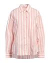 The Frankie Shop Lui Striped Cotton-poplin Shirt In Pink