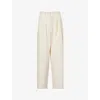 The Frankie Shop Womens Beige Black Pinstripe Ripley Wide-leg High-rise Woven-blend Trousers