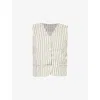 The Frankie Shop Womens Cream Black Stripe Clare Pinstriped Cotton-poplin Waistcoat In Cream Black Stripe