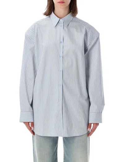 The Frankie Shop Women's Mini Striped T-shirt In Blue