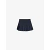 The Frankie Shop Womens Navy White Pinstripe Blake Pleated Woven-blend Mini Skirt In Navy White Pinstripe
