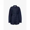 The Frankie Shop Womens Raw Wash Wren Relaxed-fit Denim Playsuit In Raw Wash