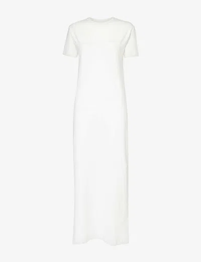 The Frankie Shop Womens White Maya Stretch-cotton Maxi T-shirt Dress
