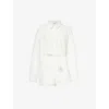 THE FRANKIE SHOP WOMENS WHITE WREN RELAXED-FIT DENIM PLAYSUIT