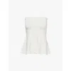 The Frankie Shop Womens  Agathe Strapless Knitted Bustier Top In Off White