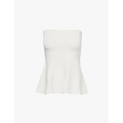 The Frankie Shop Womens  Agathe Strapless Knitted Bustier Top In Off White