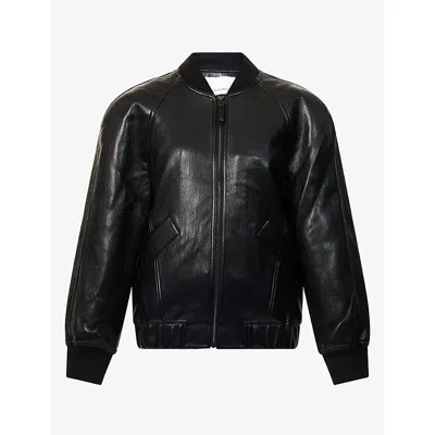 The Frankie Shop Womens Alena Faux-leather Bomber Jacket Black