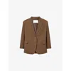 The Frankie Shop Womens Chocolate Bea Single-breasted Stretch-woven Blazer Xxs In Brown