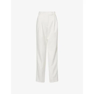 The Frankie Shop Womens Bea Straight-leg Stretch-woven Suit Trousers White