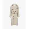 The Frankie Shop Womens Beige Mavis Oversized Woven Trench Xs In Brown