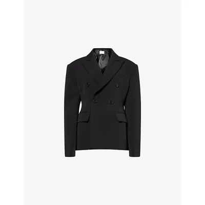 The Frankie Shop Womens Doyer Cinched Woven Blazer Black Xxs