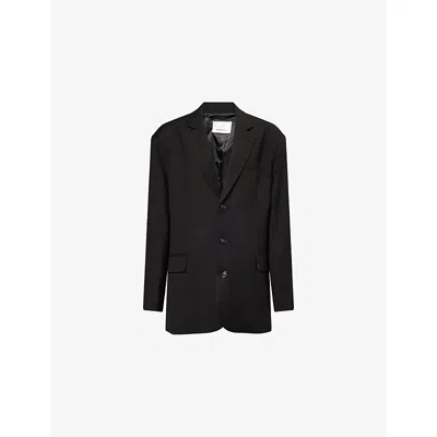 The Frankie Shop Womens Black Gelso Oversized Woven Blazer Xxs/xs
