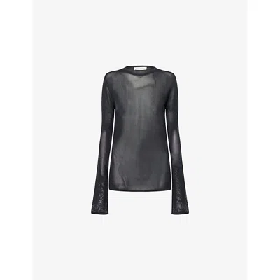 The Frankie Shop Womens Black Kazel Long-sleeved Knitted Top