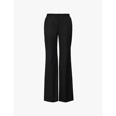 The Frankie Shop Womens Black Lyra Flared-leg Twill Trousers In Black