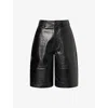 The Frankie Shop Womens Olivia Relaxed-fit Leather Bermuda Shorts Black In Black