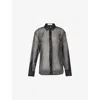 THE FRANKIE SHOP WOMENS BLACK PERI LONG-SLEEVE SHEER SILK-BLEND SHIRT