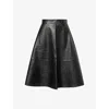 The Frankie Shop Womens Savil A-line Leather Midi Skirt Black In Black