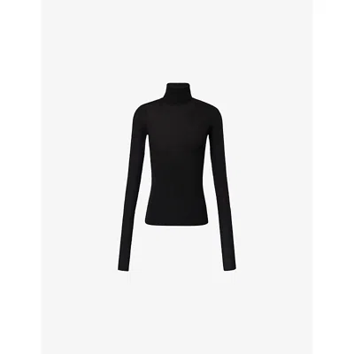 The Frankie Shop Womens Utica Turtleneck Wool And Silk Jumper Black