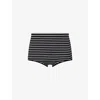 The Frankie Shop Womens Black/white Stripe Alissa Striped Knitted Shorts