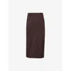 The Frankie Shop Womens Alrose High-rise Woven Midi Skirt Brown Xs In Black