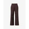 The Frankie Shop Womens Brickell Wide-leg Woven Trousers Brown Xs In Brown