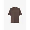 The Frankie Shop Womens Dark Plum Harper Relaxed-fit Cotton-jersey T-shirt In Brown