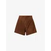 The Frankie Shop Womens Brown Lise High-rise Leather-suede Shorts In Brown