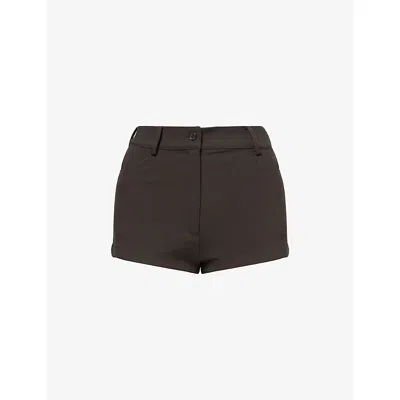 The Frankie Shop Womens Loen High-rise Stretch-woven Shorts Brown Xs