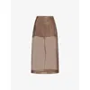 The Frankie Shop Peri Sheer Silk-blend Midi Skirt In Brown