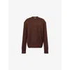 The Frankie Shop Womens Brown Rafaela Padded-shoulder Knitted Wool Jumper In Brown