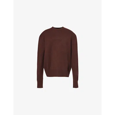 The Frankie Shop Rafaela Oversized Merino Wool And Cashmere-blend Sweater In Brown