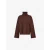 The Frankie Shop Womens Brown Rhea Trapeze Turtleneck Wool And Cotton Jumper Xs In Brown