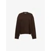The Frankie Shop Womens Brown Talia Relaxed-fit Cotton-blend Sweatshirt In Brown