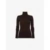 The Frankie Shop Womens Utica Turtleneck Wool And Silk Jumper Brown In Black