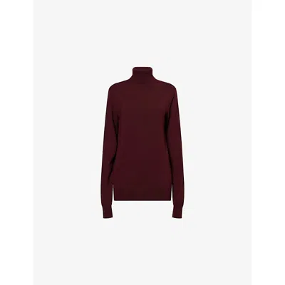 The Frankie Shop Womens Burgundy Eve Turtleneck Merino Wool Jumper In Red
