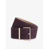 The Frankie Shop Womens Burgundy/gold Evro Suede Leather Belt Xs In Multi