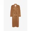 The Frankie Shop Womens Camel Gaia Double-breasted Wool-blend Coat