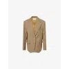 The Frankie Shop Womens Lyra Oversized Woven Blazer Camel Xs In Animal Print