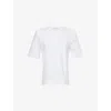 The Frankie Shop Womens Carrington Padded-shoulder Cotton-jersey T-shirt White In White