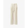 The Frankie Shop Womens Cement Daytona Pleated Wool Trousers