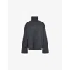 The Frankie Shop Womens Charcoal Rhea Trapeze Turtleneck Wool And Cotton Jumper In Gray