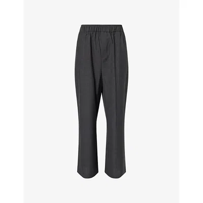 The Frankie Shop Womens Baxter Plaid Woven Trousers Dark Grey In Multi