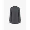 The Frankie Shop Womens Dark Grey Melange Maxime Round-neck Long-sleeves Knitted Mini Dress In Dark Grey Melange