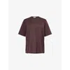 The Frankie Shop Womens Dark Plum Harper Relaxed-fit Cotton-jersey T-shirt In Brown