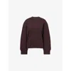 The Frankie Shop Womens Dark Plum Talia Relaxed-fit Cotton-blend Sweatshirt Xs In Brown