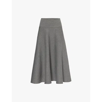 The Frankie Shop Womens  Gabrielle A-line Knitted Midi Skirt In Dark Grey