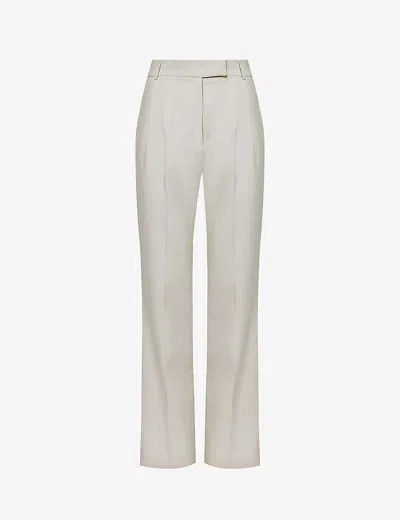 The Frankie Shop Bea Striped Straight Pants In Grey